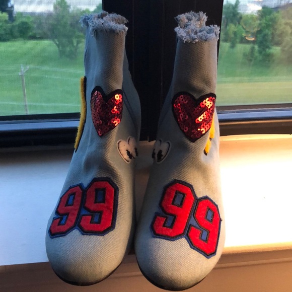 Denim patchwork booties - Picture 2 of 4